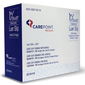 Syr CarePnt 1cc 25g x 5/8" needle