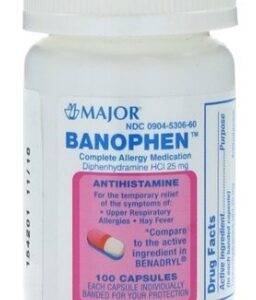 Diphenhydramine 25mg x 100..